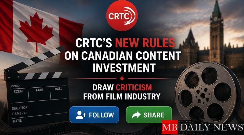 CRTC's New Rules on Canadian Content Investment Draw Criticism from Film Industry